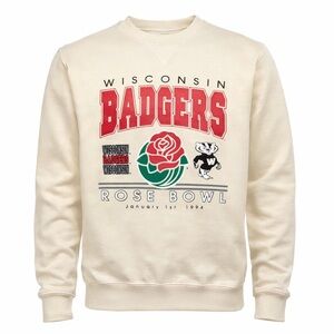 Vintage Wisconsin Badgers Rose Bowl 1994 Crewneck Sweatshirt Cream NCAA Women Sm
